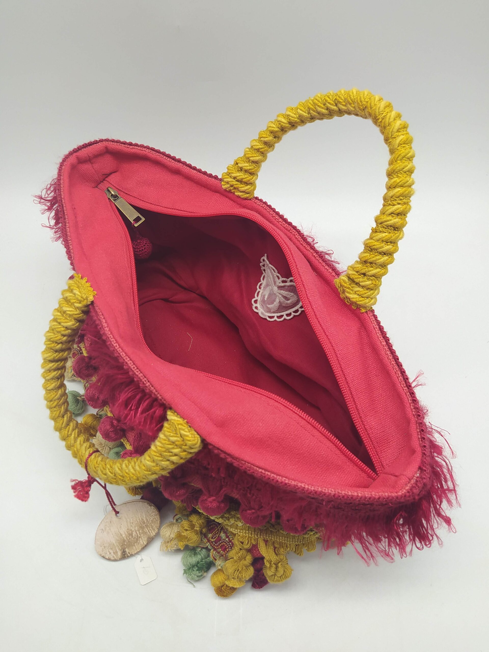 Handmade bag with tassels