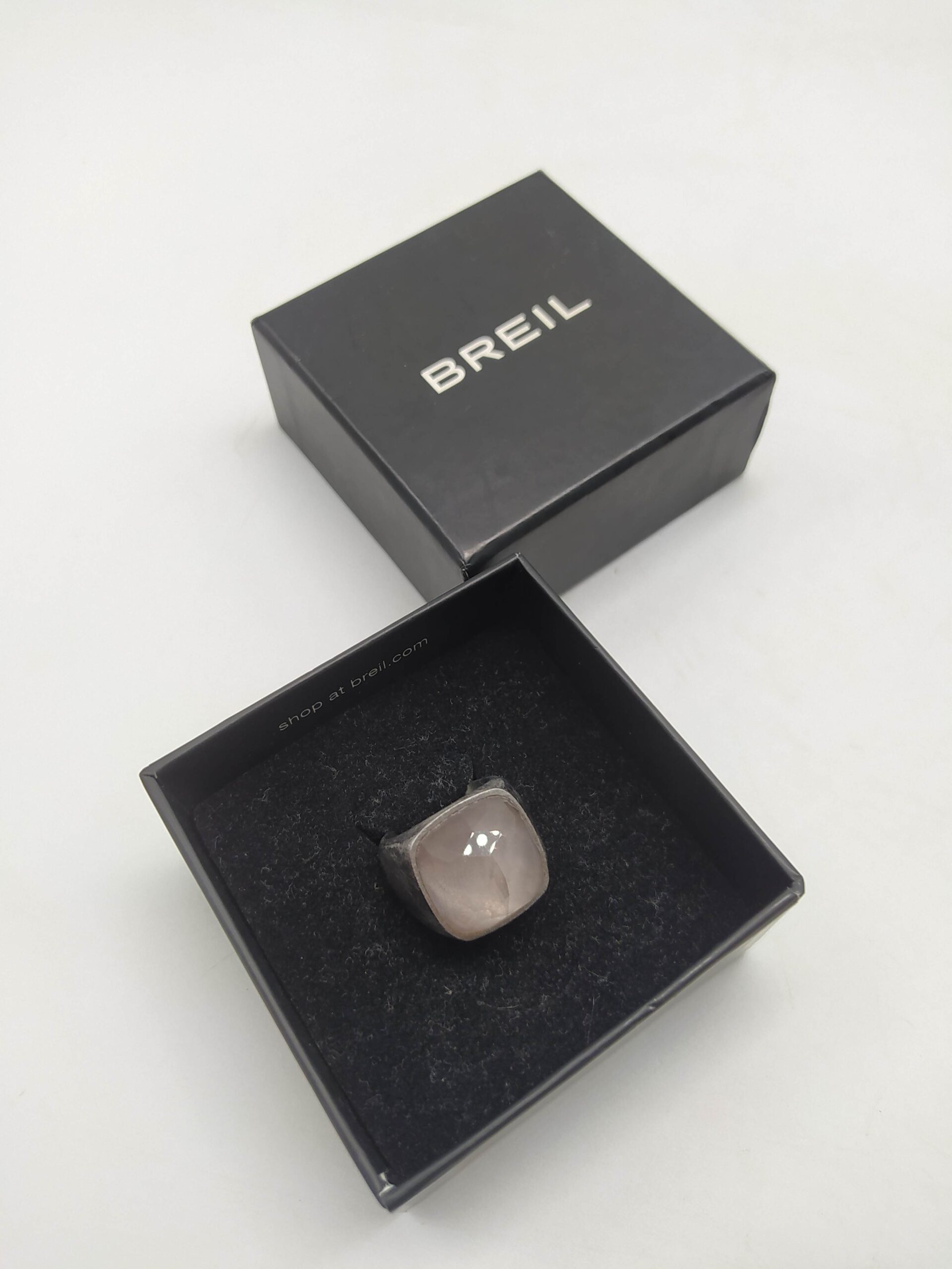 Breil ring with pink stone